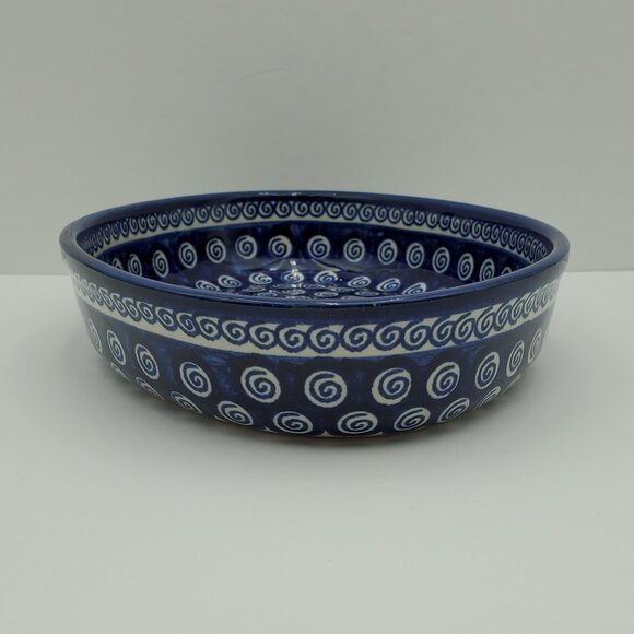 Polish Pottery Cobalt Swirl Oval Baker Zaklady Ceramiczne Oval Serving Dish - Picture 7 of 11